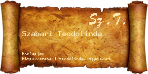 Szabari Teodolinda névjegykártya